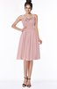 ColsBM Lainey Silver Pink Gorgeous A-line Wide Square Sleeveless Chiffon Knee Length Bridesmaid Dresses