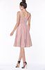 ColsBM Lainey Silver Pink Gorgeous A-line Wide Square Sleeveless Chiffon Knee Length Bridesmaid Dresses