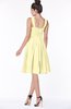 ColsBM Lainey Soft Yellow Gorgeous A-line Wide Square Sleeveless Chiffon Knee Length Bridesmaid Dresses