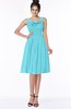 ColsBM Lainey Turquoise Gorgeous A-line Wide Square Sleeveless Chiffon Knee Length Bridesmaid Dresses