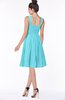 ColsBM Lainey Turquoise Gorgeous A-line Wide Square Sleeveless Chiffon Knee Length Bridesmaid Dresses