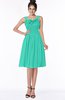 ColsBM Lainey Viridian Green Gorgeous A-line Wide Square Sleeveless Chiffon Knee Length Bridesmaid Dresses