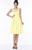 ColsBM Lainey Wax Yellow Gorgeous A-line Wide Square Sleeveless Chiffon Knee Length Bridesmaid Dresses