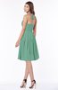 ColsBM Raine Beryl Green Traditional Halter Sleeveless Chiffon Knee Length Bridesmaid Dresses