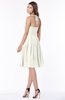 ColsBM Raine Cream Traditional Halter Sleeveless Chiffon Knee Length Bridesmaid Dresses