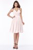 ColsBM Raine Light Pink Traditional Halter Sleeveless Chiffon Knee Length Bridesmaid Dresses