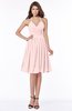 ColsBM Raine Pastel Pink Traditional Halter Sleeveless Chiffon Knee Length Bridesmaid Dresses