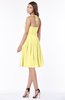 ColsBM Raine Pastel Yellow Traditional Halter Sleeveless Chiffon Knee Length Bridesmaid Dresses