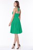 ColsBM Raine Pepper Green Traditional Halter Sleeveless Chiffon Knee Length Bridesmaid Dresses