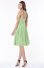 ColsBM Raine Sage Green Traditional Halter Sleeveless Chiffon Knee Length Bridesmaid Dresses