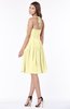 ColsBM Raine Soft Yellow Traditional Halter Sleeveless Chiffon Knee Length Bridesmaid Dresses