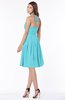 ColsBM Raine Turquoise Traditional Halter Sleeveless Chiffon Knee Length Bridesmaid Dresses