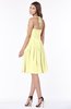 ColsBM Raine Wax Yellow Traditional Halter Sleeveless Chiffon Knee Length Bridesmaid Dresses