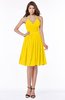 ColsBM Raine Yellow Traditional Halter Sleeveless Chiffon Knee Length Bridesmaid Dresses