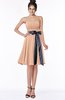 ColsBM Amiya Almost Apricot Glamorous A-line Sleeveless Zip up Chiffon Knee Length Bridesmaid Dresses