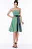 ColsBM Amiya Beryl Green Glamorous A-line Sleeveless Zip up Chiffon Knee Length Bridesmaid Dresses