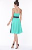 ColsBM Amiya Blue Turquoise Glamorous A-line Sleeveless Zip up Chiffon Knee Length Bridesmaid Dresses