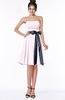 ColsBM Amiya Blush Glamorous A-line Sleeveless Zip up Chiffon Knee Length Bridesmaid Dresses