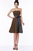 ColsBM Amiya Chocolate Brown Glamorous A-line Sleeveless Zip up Chiffon Knee Length Bridesmaid Dresses
