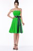 ColsBM Amiya Classic Green Glamorous A-line Sleeveless Zip up Chiffon Knee Length Bridesmaid Dresses