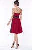 ColsBM Amiya Dark Red Glamorous A-line Sleeveless Zip up Chiffon Knee Length Bridesmaid Dresses