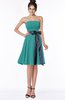 ColsBM Amiya Emerald Green Glamorous A-line Sleeveless Zip up Chiffon Knee Length Bridesmaid Dresses