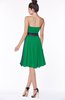 ColsBM Amiya Green Glamorous A-line Sleeveless Zip up Chiffon Knee Length Bridesmaid Dresses