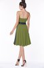 ColsBM Amiya Olive Green Glamorous A-line Sleeveless Zip up Chiffon Knee Length Bridesmaid Dresses