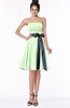 ColsBM Amiya Pale Green Glamorous A-line Sleeveless Zip up Chiffon Knee Length Bridesmaid Dresses