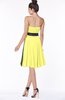 ColsBM Amiya Pale Yellow Glamorous A-line Sleeveless Zip up Chiffon Knee Length Bridesmaid Dresses