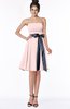ColsBM Amiya Pastel Pink Glamorous A-line Sleeveless Zip up Chiffon Knee Length Bridesmaid Dresses