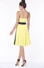 ColsBM Amiya Pastel Yellow Glamorous A-line Sleeveless Zip up Chiffon Knee Length Bridesmaid Dresses