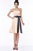 ColsBM Amiya Peach Puree Glamorous A-line Sleeveless Zip up Chiffon Knee Length Bridesmaid Dresses