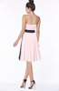 ColsBM Amiya Petal Pink Glamorous A-line Sleeveless Zip up Chiffon Knee Length Bridesmaid Dresses