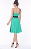 ColsBM Amiya Viridian Green Glamorous A-line Sleeveless Zip up Chiffon Knee Length Bridesmaid Dresses