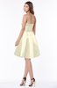 ColsBM Karen Bleached Sand Glamorous A-line Strapless Sleeveless Half Backless Satin Bridesmaid Dresses