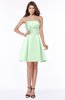 ColsBM Karen Light Green Glamorous A-line Strapless Sleeveless Half Backless Satin Bridesmaid Dresses