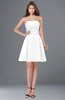 ColsBM Karen White Glamorous A-line Strapless Sleeveless Half Backless Satin Bridesmaid Dresses