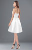 ColsBM Karen White Glamorous A-line Strapless Sleeveless Half Backless Satin Bridesmaid Dresses