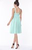 ColsBM Jaylin Blue Glass Mature V-neck Sleeveless Zip up Knee Length Appliques Bridesmaid Dresses
