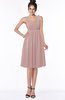 ColsBM Jaylin Blush Pink Mature V-neck Sleeveless Zip up Knee Length Appliques Bridesmaid Dresses