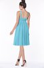 ColsBM Jaylin Light Blue Mature V-neck Sleeveless Zip up Knee Length Appliques Bridesmaid Dresses