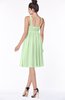 ColsBM Jaylin Pale Green Mature V-neck Sleeveless Zip up Knee Length Appliques Bridesmaid Dresses
