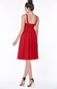 ColsBM Jaylin Red Mature V-neck Sleeveless Zip up Knee Length Appliques Bridesmaid Dresses
