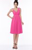 ColsBM Jaylin Rose Pink Mature V-neck Sleeveless Zip up Knee Length Appliques Bridesmaid Dresses