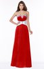 ColsBM Alivia Red Glamorous A-line Bateau Sleeveless Half Backless Flower Bridesmaid Dresses