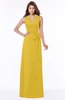 ColsBM Kaia Lemon Curry Modern Sleeveless Zip up Floor Length Sash Bridesmaid Dresses