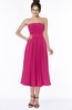 ColsBM Deborah Beetroot Purple Luxury Sleeveless Half Backless Chiffon Knee Length Pick up Bridesmaid Dresses