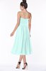 ColsBM Deborah Blue Glass Luxury Sleeveless Half Backless Chiffon Knee Length Pick up Bridesmaid Dresses