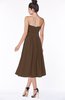 ColsBM Deborah Chocolate Brown Luxury Sleeveless Half Backless Chiffon Knee Length Pick up Bridesmaid Dresses